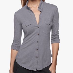 James Perse Sheer Slub Side Panel Shirt
